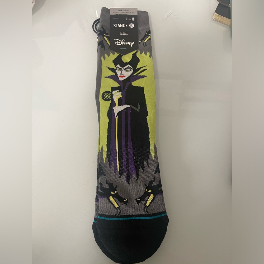 Disney Villains Maleficent Crew Socks - NWT